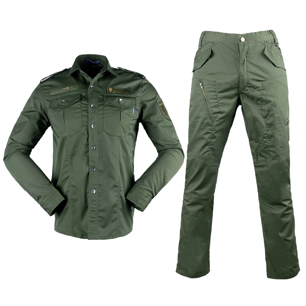 Olive 1981-style classic field uniform set reference for program-based manufacturing. Discuss fabric blends, pocket layout, fit grading, and unit identification placement—reference only.