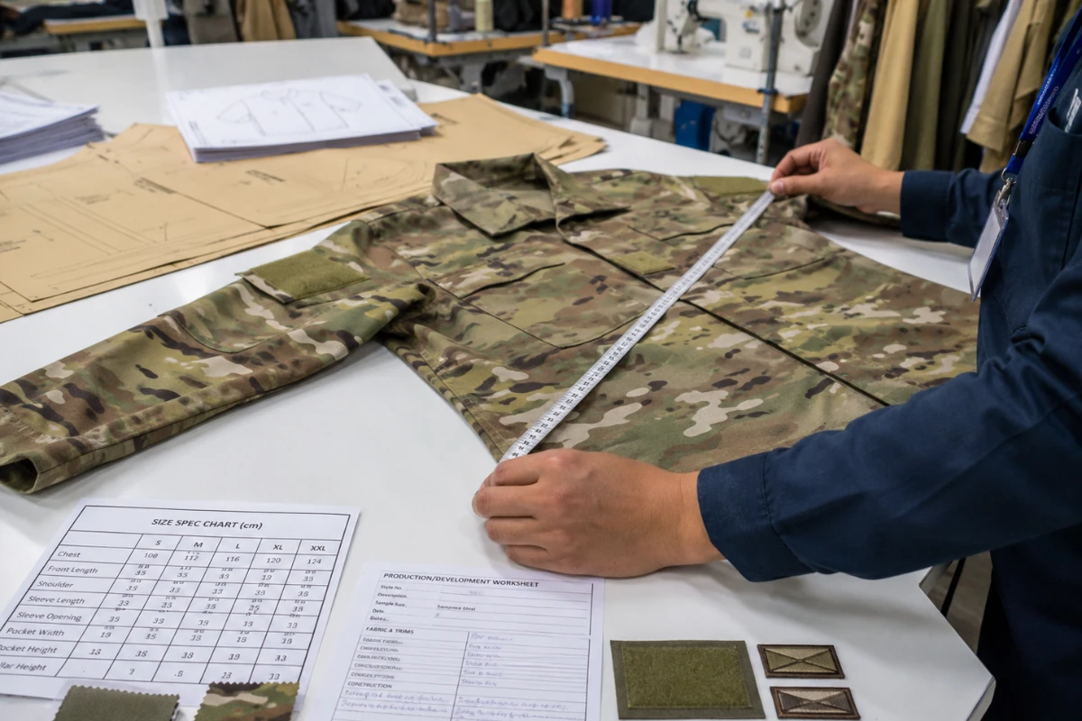 custom military uniform sample inspection before bulk production